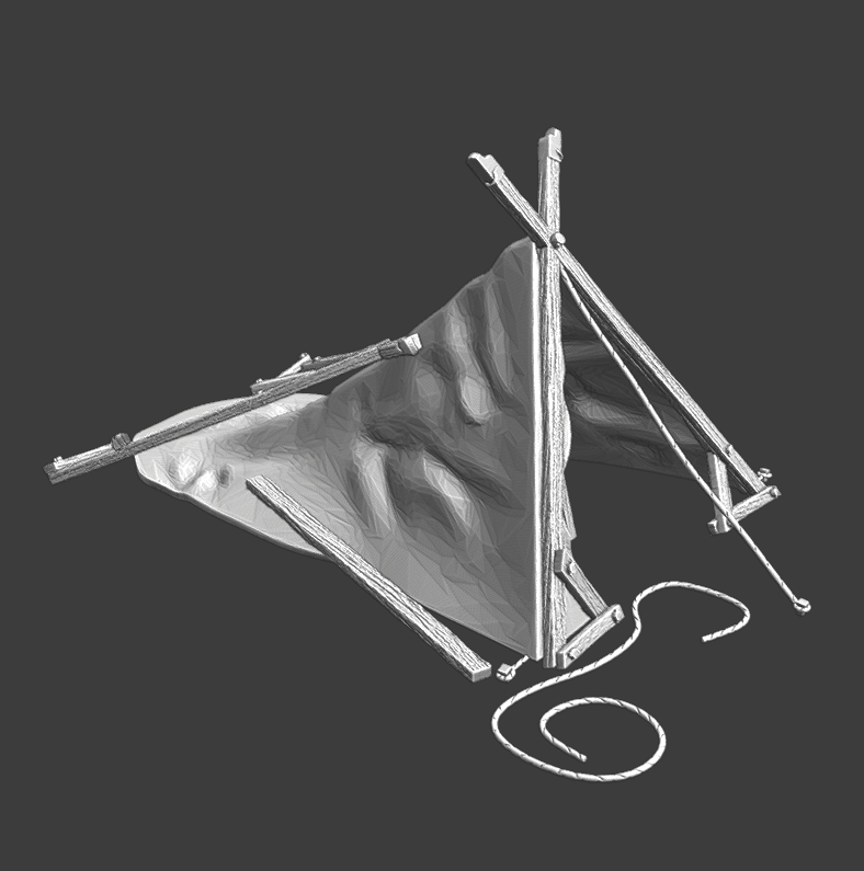Wargaming prop - destroyed medieval tent